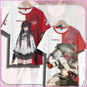 GRAY RAVEN: PUNISHING Lucia hoạt hình Cosplay vải Full Graphic mùa hè Áo thun Anime tay ngắn