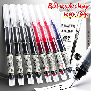 Bút gel nước ngòi 0.5mm đen xanh đỏ nhanh khô không lem ống mực lớn cho văn phòng học sinh hot trend
