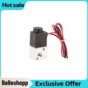 Belleshopp 3V1-06 DC 12V/24V 3 chiều 2 vị trí 1/8 BSP Van khí nén điện từ thường đóng (DC12V)