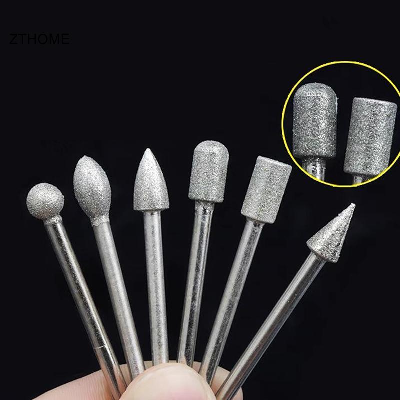 ZTHOME 20 Chiếc Đầu Mài Kim Cương Mini Bit Cho Dụng Cụ Khoan Quay Burrs Mài Phụ Kiện 3 Mm Shank Dụng Cụ Bộ Dụng Cụ Mài Mòn HOT