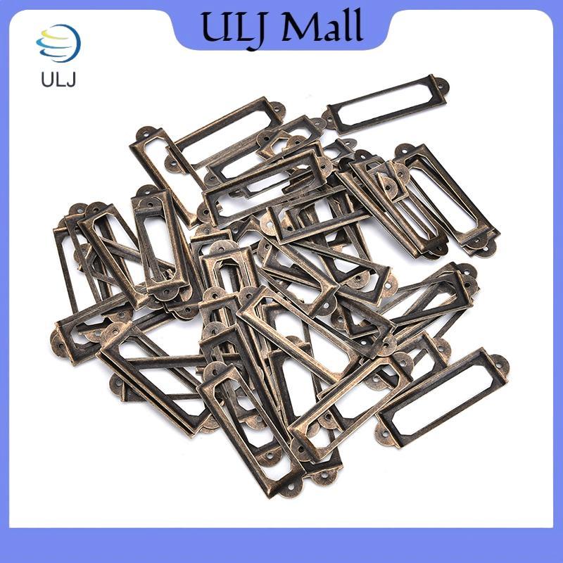 ULJ 50 x Khung Ngăn Kéo Hộp Đựng Thẻ Tủ Hộp Đựng Thẻ 60x17mm Đồng Thau Cổ,.