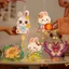 DONOVANQQ DIY Đèn Lồng Giấy, Pin Handmade Phát Sáng Thỏ Đèn, Đèn Ngủ Cầm Tay Vintage Dễ Thương DIY 3D Giấy Trung Quốc Đèn Hoa Họ