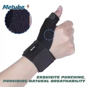 Bảo vệ cổ tay METUBE, Bộ cố định bảo vệ có thể điều chỉnh màu đen cho ngón tay cái, Dây đeo cổ tay thể thao SBR Unisex