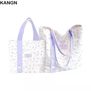 Túi vải KANGN, Túi Tote hoa thỏ, Túi đeo vai nhẹ đa năng dung tích lớn dễ thương dành cho sinh viên