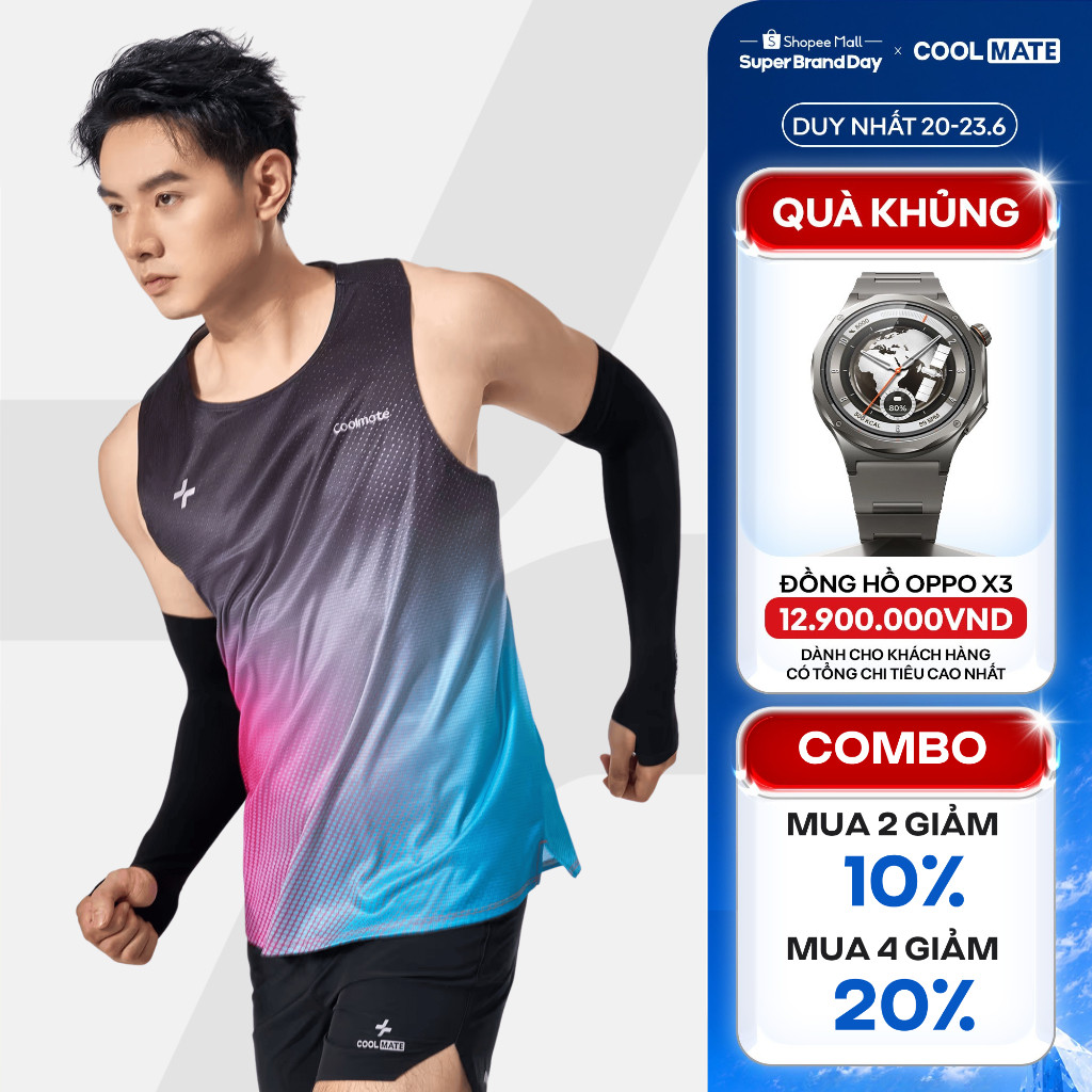 [MUA 4 GIẢM 20%]Áo ba lỗ nam Singlet chạy bộ AirRush Gradient áo thể thao running thoáng khí thấm hút tốt Coolmate
