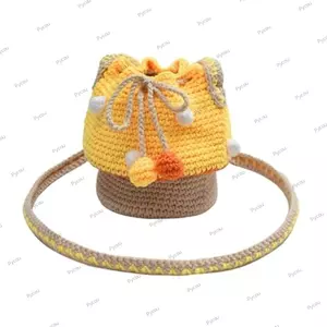 Túi Móc PYCOU, Túi Nấm Đóng Dây Rút Hình Nấm, Túi Tote Dệt Bằng Tay Đa Năng Dễ Thương Cho