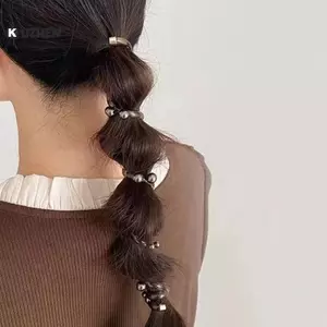 KUZHEN Dây Buộc Tóc Dây Điện Thoại Cao Su Đàn Hồi Không Hại Tóc, Bản Ngọc Trai, Phụ Kiện Tóc Nữ HOT