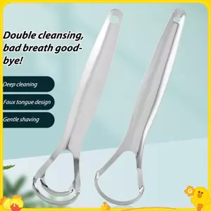 Dụng cụ cạo lưỡi bằng thép không gỉ Hai lớp mở lớn Lớp phủ lưỡi Máy làm sạch lưỡi Bàn chải lưỡi Dụng cụ làm sạch lưỡi miệng
