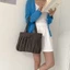 Túi Tote Mua Sắm ROLY, Túi Đeo Vai Canvas Dung Tích Lớn, Nơ Xếp Ly Thường Ngày Có Thể Gập Lại Màu Trơn Túi Xách Học Sinh