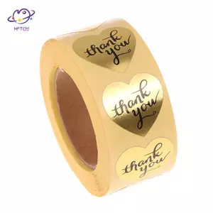 HFTOY 500 cảm ơn stiers mini tự làm thủ công vàng hình trái tim ủng hộ đám cưới ~