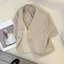 Màu Cà Phê Nhẹ Tay Áo Blazer Nữ Mỏng Phong Cách Sang Trọng Người Nổi Tiếng Phong Cách Ngắn Top 6.23