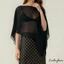 Áo khoác che cổ thuyền rắn dáng rộng dành cho nữ Poncho thường ngày xuyên xuyên thấu Khăn che mặt