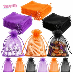 YOFFOR 60 Gói Gạc, Túi Organza Halloween