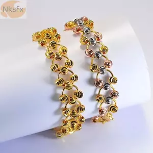 Vòng tay hạt hoa NKSFX, Vòng tay hạt dưa hấu đầy màu sắc phong cách, Ba màu thiết kế độc đáo đa năng Trang trí cổ tay cho bé gái