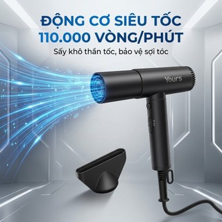 [VINZEO 2026] Máy Sấy Tóc Tốc Độ Cao Yours A330-110,000 RPM Chế Độ Làm Sạch Tự Động Cơ Bảo Hành-12 Tháng