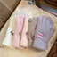 Găng tay nữ JUIC Cashmere dày dệt kim co giãn toàn ngón tay