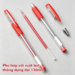 Bút Bi Combo 20 Bút Ngòi 0.5mm Không Lem Viết Mượt Mực Đen/Xanh/Đỏ Nước Học Sinh Văn Phòng