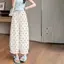Quần ren chấm bi mỏng mùa hè Quần ren dáng rộng thon gọn hơn Áo hoa hoa tám điểm Quần thường ngày