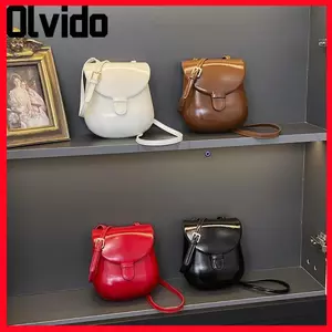 Túi đựng vỏ OLVIDO, Túi đựng ngựa bằng da PU cổ điển, Túi đeo chéo thiết kế nắp đa năng màu trơn thời trang dành cho nữ