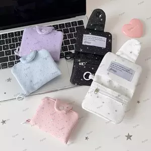 Ví khóa ngắn PYCOU, Túi đựng thẻ bé gái Mini dễ thương, Túi thay đổi lưu trữ hình ngôi sao di động Y2K Sinh nhật nữ