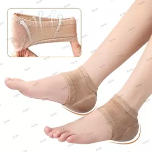 Vỏ bảo vệ gót chân PYCOU, Tất gót chân bằng vải Polyester dưỡng ẩm, Sửa chữa da chất lượng cao Silicone Fasciitis Hỗ trợ miếng đệm giày Chăm sóc bàn chân