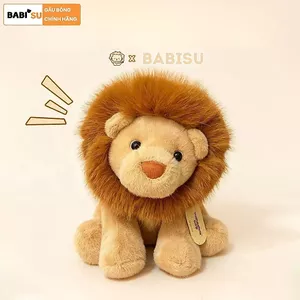 Gấu Bông Con Sư Từ Bờm Dài Kiểu Ngồi, Thú Nhồi Bông Hình Sư Tử Lion Lông Thỏ Mềm Mại Quà Tặng Cho Bé