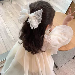 Kẹp tóc nơ lưới cho trẻ em không làm tổn thương tóc