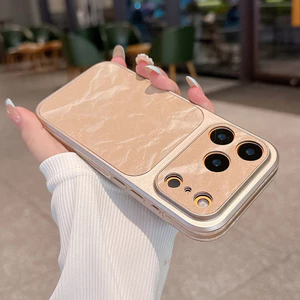 Ốp điện thoại mạ họa tiết núi tuyết đơn giản cho iPhone 17 Pro Max 16 Plus 15 14 13 Vỏ bảo vệ chống sốc
