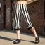 MAPLEPOET-Quần Capri nữ Slim Fit Sọc Quần legging đáy chuông để mặc hàng ngày