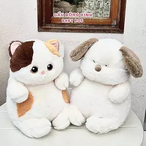 Gấu bông chính hãng BOBOVA Cún, Mèo tam thể cao cấp