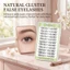 Lông mi giả thoáng khí tự nhiên Phong cách phân đoạn C Curl 7-12mm Sợi tổng hợp màu đen