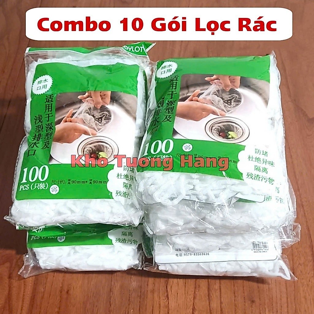 Combo 10 Gói (tầm 600 chiếc) Túi Lưới Lọc Rác  Cho Bồn Rửa Chén Bát Chống Tắc Nghẽn - Hàng Có Chun