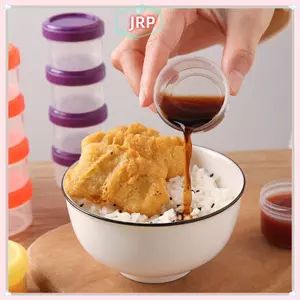 JRP 4 35ml Salad Hộp Đựng Để Đi Nhựa Xoắn Top Nước Sốt Gia Vị Hộp Đựng Có Nắp Hộp Cơm Trưa Phụ Kiện JRP