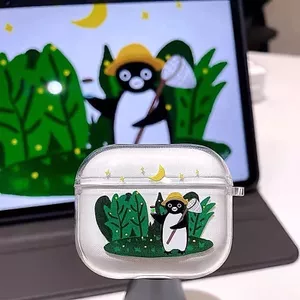 Hộp đựng tai nghe Penguin Catch Firefly có sẵn Thích hợp cho hộp đựng tai nghe thế hệ AirpodsPro3 Sáng tạo bao gồm tất cả Thích hợp cho vỏ bảo vệ AirPods4 Chống rơi