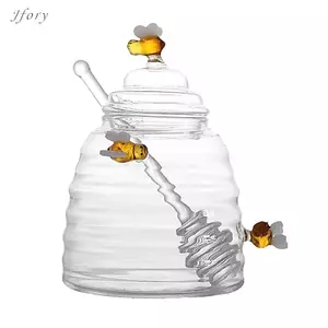 Jfory Nồi mật ong Lọ mật ong Dụng cụ nhà bếp Đồ dùng nấu ăn Chai trang trí thủy tinh cho