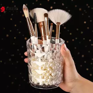 Lưu trữ mỹ phẩm Bàn chải trang điểm chống bụi Lưu trữ Buet Hộp đựng cọ mỹ phẩm Cốc đựng bút trong suốt cho bàn trang điểm VN