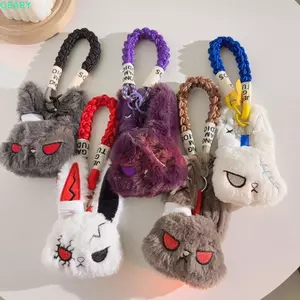 Mặt dây chuyền thỏ QEARY, Dây bện dày Gothic Vỏ điện thoại, Túi Halloween mềm mại sang trọng vui nhộn Charm Girl Children