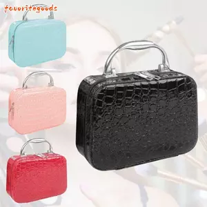 FAVORITEGOODS Mỹ phẩm có gương, Túi trang điểm vuông có hoa văn bằng đá dung tích lớn, Hộp đựng đồ đa chức năng thời trang Túi giặt nữ