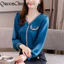 Áo sơ mi dài tay cổ chữ V màu đen thời trang dành cho nữ Áo sơ mi nữ màu đen thông thường