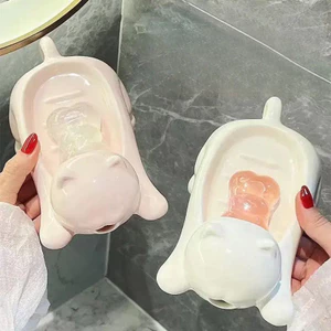 Hộp đựng xà phòng thoát nước, kiểu Hàn Quốc, không cần khoan, màu trơn, giá đựng xà phòng ngọt ngào và tươi mát để sử dụng tại nhà