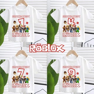 Áo thun Roblox Hoạt Hình Tiệc Sinh Nhật 1-9 Tuổi Áo Cotton Tay Ngắn Cho Quà Tặng Sinh Nhật Trẻ Em