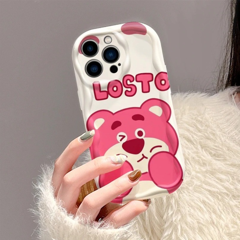 Dành Cho Tecno Spark 10 Pro 20C 10C 30 30C GO1 1S GO 2025 GO 2024 Camon 30 Phim Hoạt Hình Dễ Thương L-Lotso Gấu Hồng 3D Wave Case Bìa Mềm