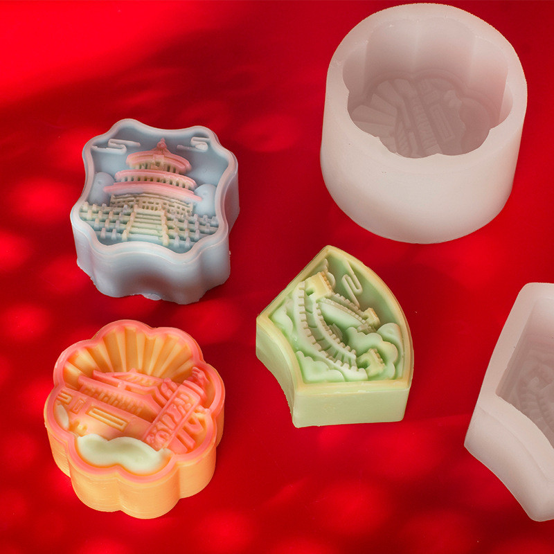 Tết Trung Thu Văn Hóa Và Sáng Tạo Silicon Khuôn Bánh Trung Thu Da Băng Chảy Trái Tim Xu Hướng Quốc Gia Hộ Gia Đình Đậu Xanh Bánh Món Tráng Miệng Khuôn
