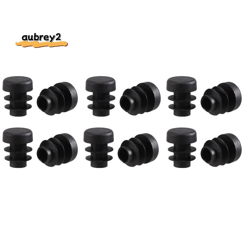 12 Chiếc Nhựa 12 Mm Đầu Ống Trống Mũ Bung Ống Chèn Cắm Tròn Đen