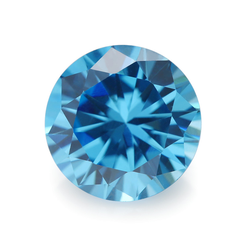 Biển xanh cắt hình tròn từ 15 đến 30 viên từ 3.25 mm đến 10 mm, cubic zirconia, phù hợp làm trang sức DIY