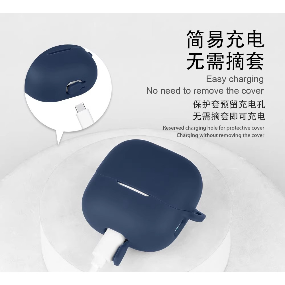 Dành Cho Baseus BS1 NC Vỏ Tai Nghe Silicon Màu Trơn Vỏ Tai Nghe Chống Sốc Vỏ Bảo Vệ Tai Nghe Vỏ Mềm Tay