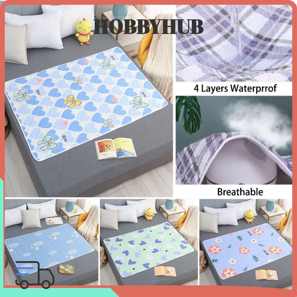 Tấm lót ngủ cho bé HOBBYHUB, 100x150cm Tấm Lót Chống Thấm 4 Lớp， Cho Em Bé Và Người Già，Không thấm nước, không trơn trượt