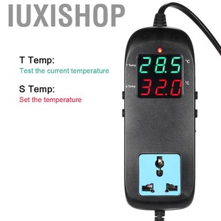 Iuxishop Đèn LED điện tử IUXISHOP-VN LED Digital Hiển thị bộ điều khiển nhiệt độ nhân giống Bộ điều khiển nhiệt độ với ổ cắm AC 90V ～ 250V
