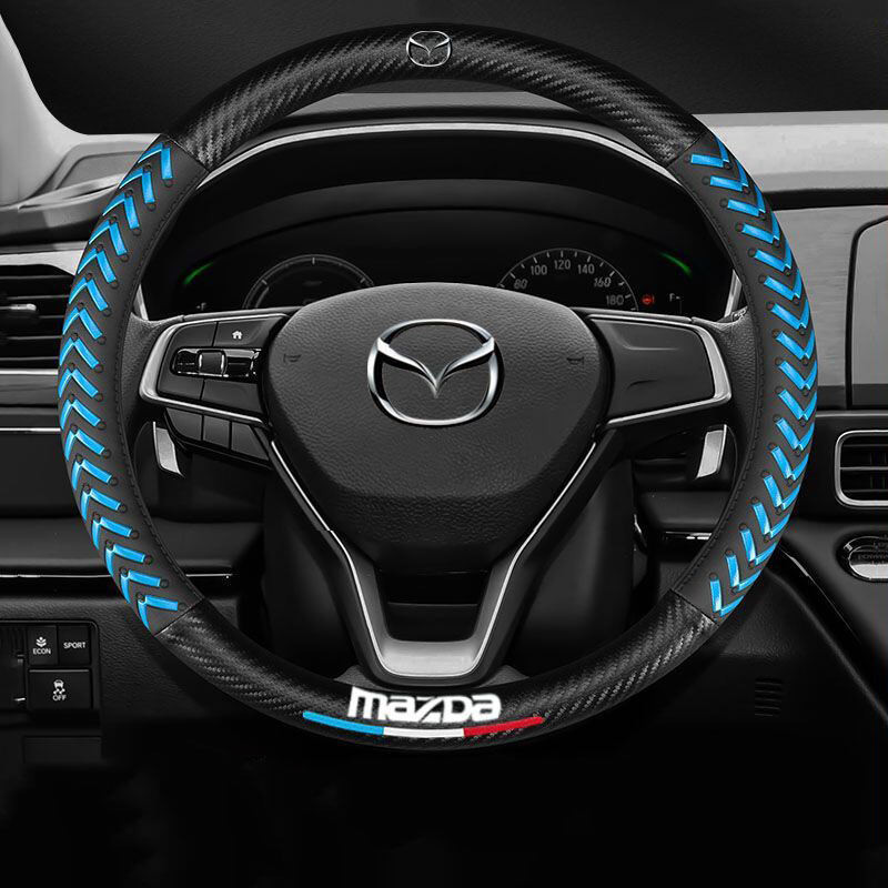 Dành Cho Xe Mazda 2 3 5 6 8 CX5 CX7 CX3 CX9 RX MX CX30 BT50 Sợi Carbon Da Thoáng Khí Ô Tô Vô Lăng Bao Phụ Kiện 38cm