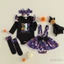 Bộ Halloween Bé Gái - Chữ Ma Bí Ngô In Áo Liền Quần Treo Váy Băng Đô Tất
